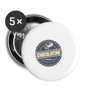 Chocolatine team 02 - Buttons small 1''/25 mm (5-pack) - white - Front