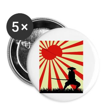 Moon Slice Samouraï - Lot de 5 petits badges (25 mm) - blanc - Devant