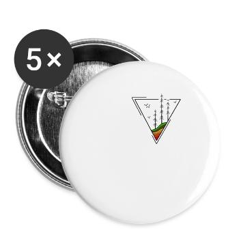 Conception de la nature | Logo de la forêt | Chemise à motif tatouage - Lot de 5 petits badges (25 mm) - blanc - Devant