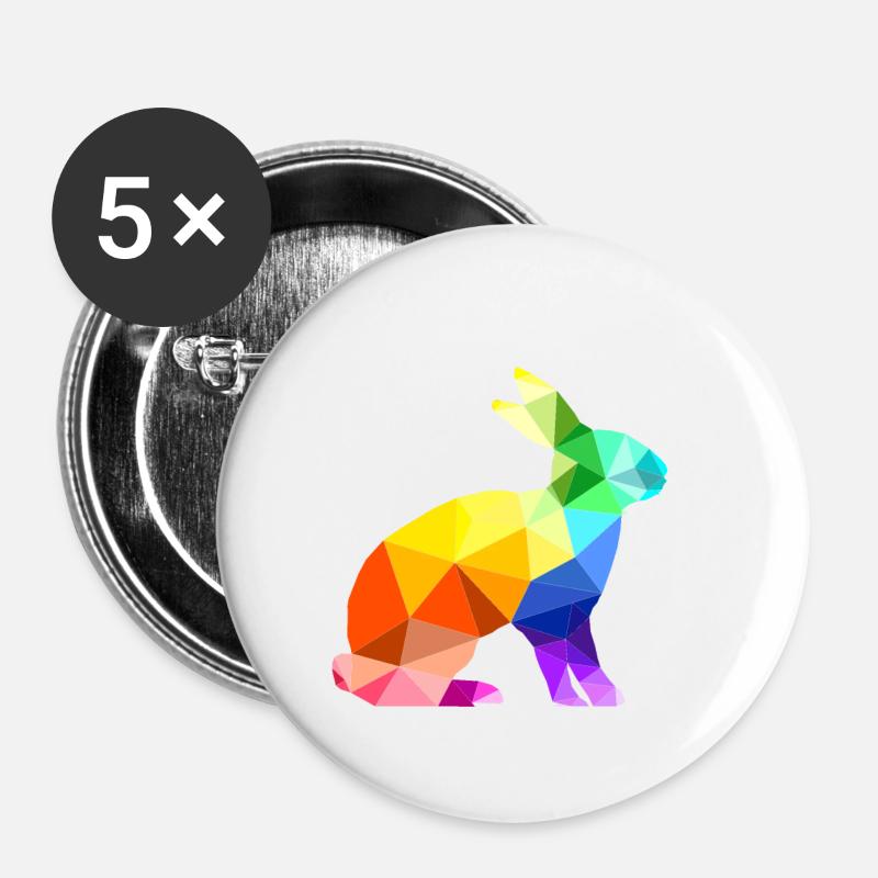 Hase - Buttons klein 25 mm (5er Pack) - Weiß