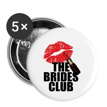 Bachelor Party Team Bride The Brides Club - Buttons small 1''/25 mm (5-pack) - white - Front