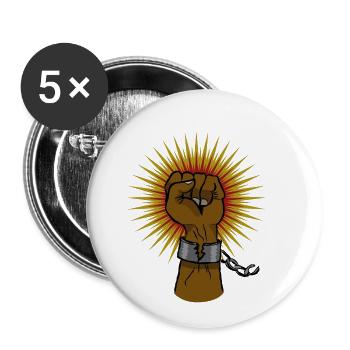 Black Power Faust - Buttons klein 25 mm (5er Pack) - Weiß - Vorne