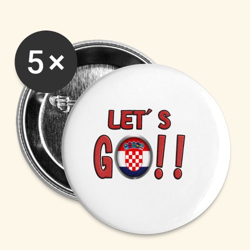 Go Croatia - Confezione da 5 spille piccole (25 mm)