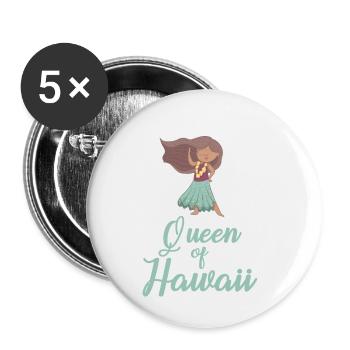 Königin von Hawaii - Buttons klein 25 mm (5er Pack) - Weiß - Vorne