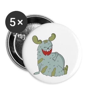 Laughing Monster - Buttons small 1''/25 mm (5-pack) - white - Front