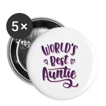 Best Aunt Ever - For the dearest aunt in the world - Buttons small 1''/25 mm (5-pack) - white - Front
