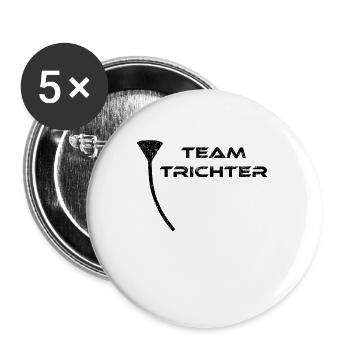 Team Trichter Bier Bong Party Beer - Buttons klein 25 mm (5er Pack) - Weiß - Vorne