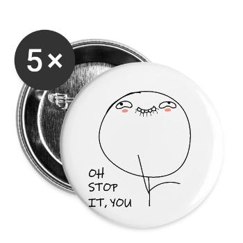 OH Stop it you! Stick figure meme - Buttons klein 25 mm (5er Pack) - Weiß - Vorne