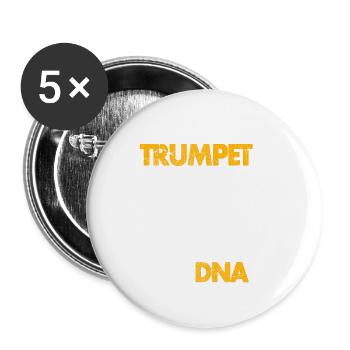 Trompette d'empreintes digitales ADN cadeau idée cadeau - Lot de 5 petits badges (25 mm) - blanc - Devant
