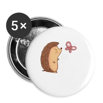 Schulkind Einschulung Schulanfang Geschenk - Buttons klein 25 mm (5er Pack) - Weiß - Vorne