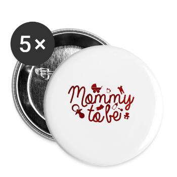 pregnant baby child born birth gift idea - Buttons small 1''/25 mm (5-pack) - white - Front