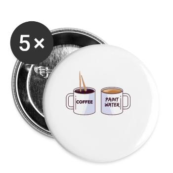 Kunst Künstler Kaffee Malen Bild Geschenk - Buttons klein 25 mm (5er Pack) - Weiß - Vorne