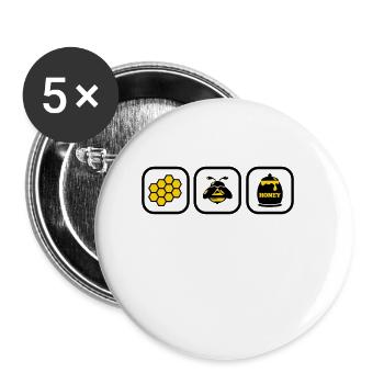 beekeeper - Buttons small 1''/25 mm (5-pack) - white - Front