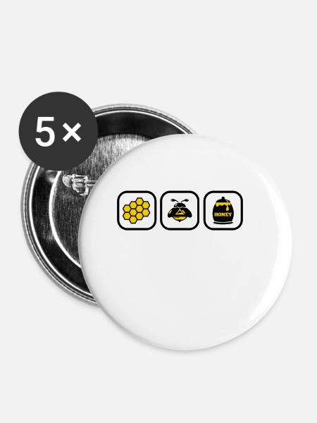 Imker - Buttons klein 25 mm (5er Pack) - Weiß