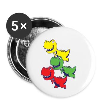 Bébés Rex dinosaure - Lot de 5 petits badges (25 mm) - blanc - Devant
