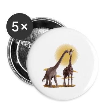 giraffe dinosaur - Buttons small 1''/25 mm (5-pack) - white - Front