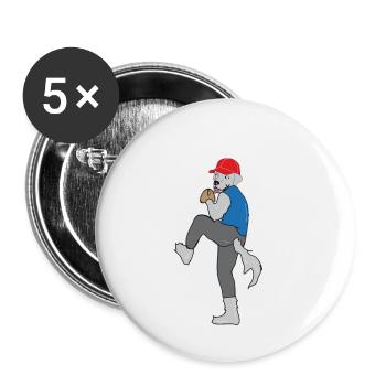 Sports de chien - Lot de 5 petits badges (25 mm) - blanc - Devant