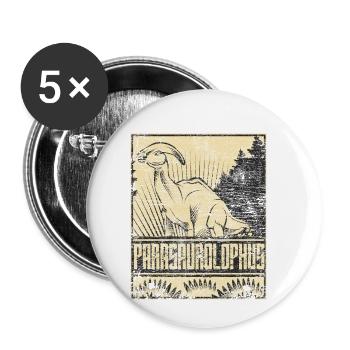 Parasaurolophus dinosaur Dinosaruier herbivore - Buttons small 1''/25 mm (5-pack) - white - Front