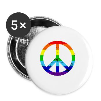 Peace Sign - Peace and Harmony Peace Sign - Buttons small 1''/25 mm (5-pack) - white - Front