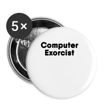 Computer Exorcist - Buttons klein 25 mm (5er Pack) - Weiß - Vorne