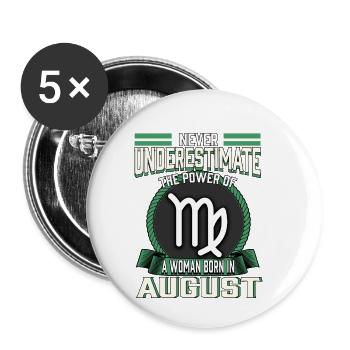 woman born in august - Buttons small 1''/25 mm (5-pack) - white - Front