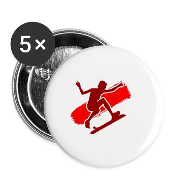 Skater - Buttons klein 25 mm (5er Pack) - Weiß - Vorne