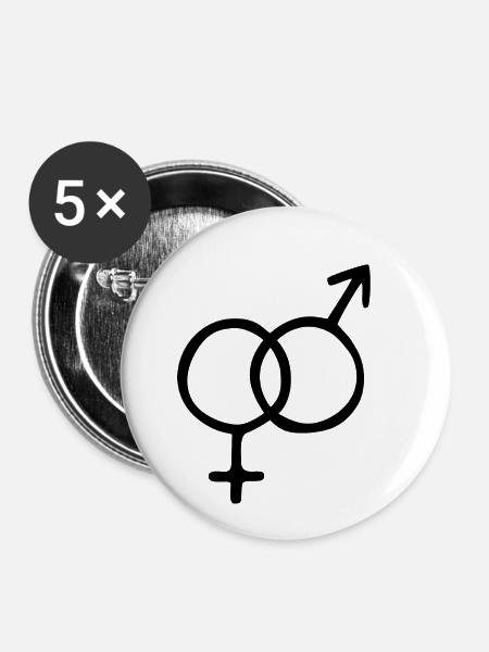Gender Symbol - Buttons klein 25 mm (5er Pack) - Weiß