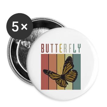Butterfly - Buttons klein 25 mm (5er Pack) - Weiß - Vorne