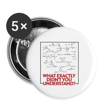 Science de chimie de physique disant le cadeau de plaisanterie - Lot de 5 petits badges (25 mm) - blanc - Devant