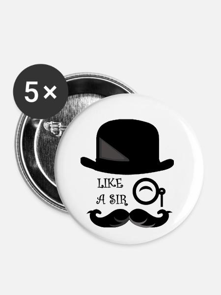 gentleman - Buttons klein 25 mm (5er Pack) - Weiß