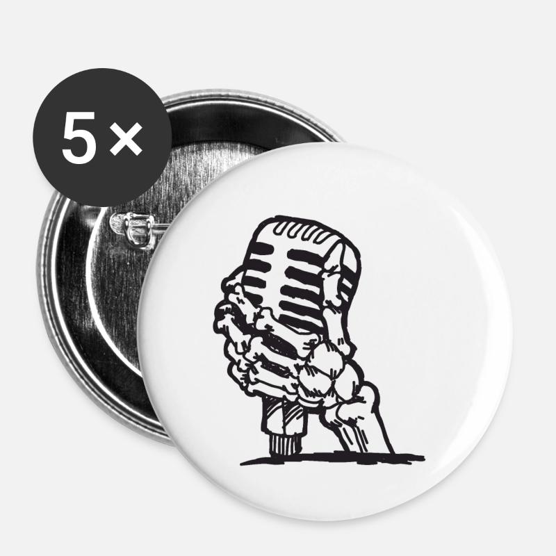microphone - Buttons small 1''/25 mm (5-pack) - white