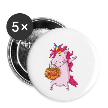 Halloween Shirt Dabbing Unicorn - Buttons klein 25 mm (5er Pack) - Weiß - Vorne