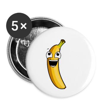 Smiling banana - Buttons small 1''/25 mm (5-pack) - white - Front