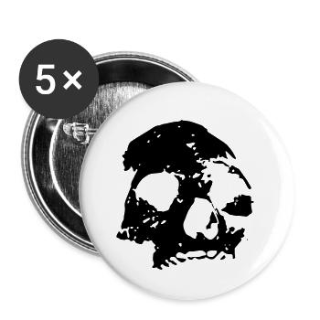 Horreur de crâne effrayant - Lot de 5 petits badges (25 mm) - blanc - Devant