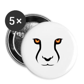 Cheetah, lion and leopard motif - Buttons small 1''/25 mm (5-pack) - white - Front
