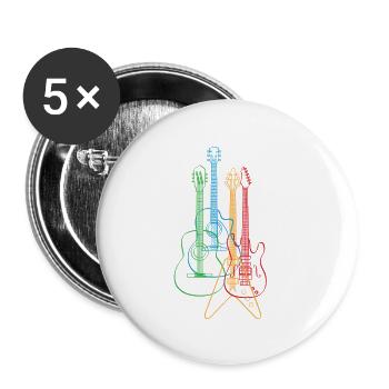 Farbiges akustisches elektrisches klassisches Gitarrenhemd - Buttons klein 25 mm (5er Pack) - Weiß - Vorne