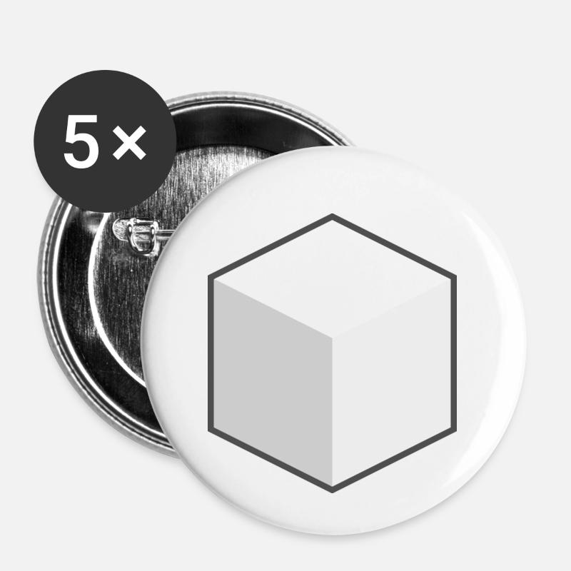 Block ice snow white - Buttons small 1''/25 mm (5-pack) - white