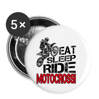 Motocross Moto Bike Stunt Motorsport cadeau - Lot de 5 petits badges (25 mm) - blanc - Devant