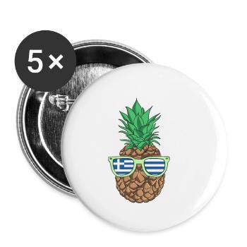 Greece Shirt Pineapple Greece - Buttons small 1''/25 mm (5-pack) - white - Front