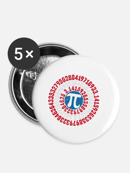 pi - Buttons small 1''/25 mm (5-pack) - white