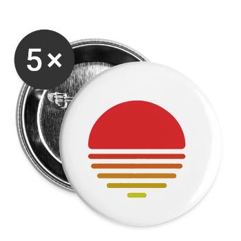 Coucher de soleil - Lot de 5 petits badges (25 mm) - blanc - Devant
