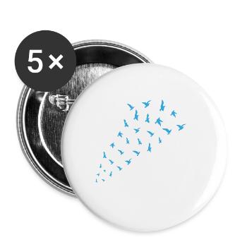 Birds fly nature animal gift - Buttons small 1''/25 mm (5-pack) - white - Front