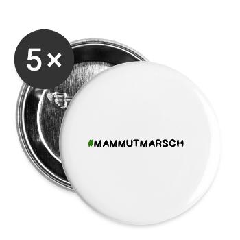 Mummutmarsch Training - Buttons klein 25 mm (5er Pack) - Weiß - Vorne