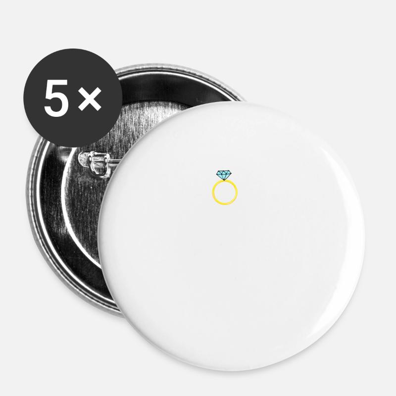 Ring engagement ring engagement wedding bride - Buttons small 1''/25 mm (5-pack) - white
