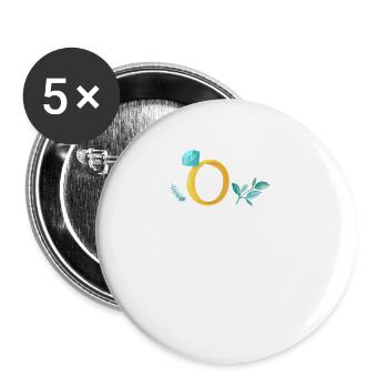 Ring engagement ring hen party - Buttons small 1''/25 mm (5-pack) - white - Front