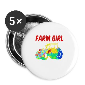 BAUERNMÄDCHEN - Buttons klein 25 mm (5er Pack) - Weiß - Vorne