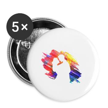Colorful, artful style T-shirt - Buttons small 1''/25 mm (5-pack) - white - Front