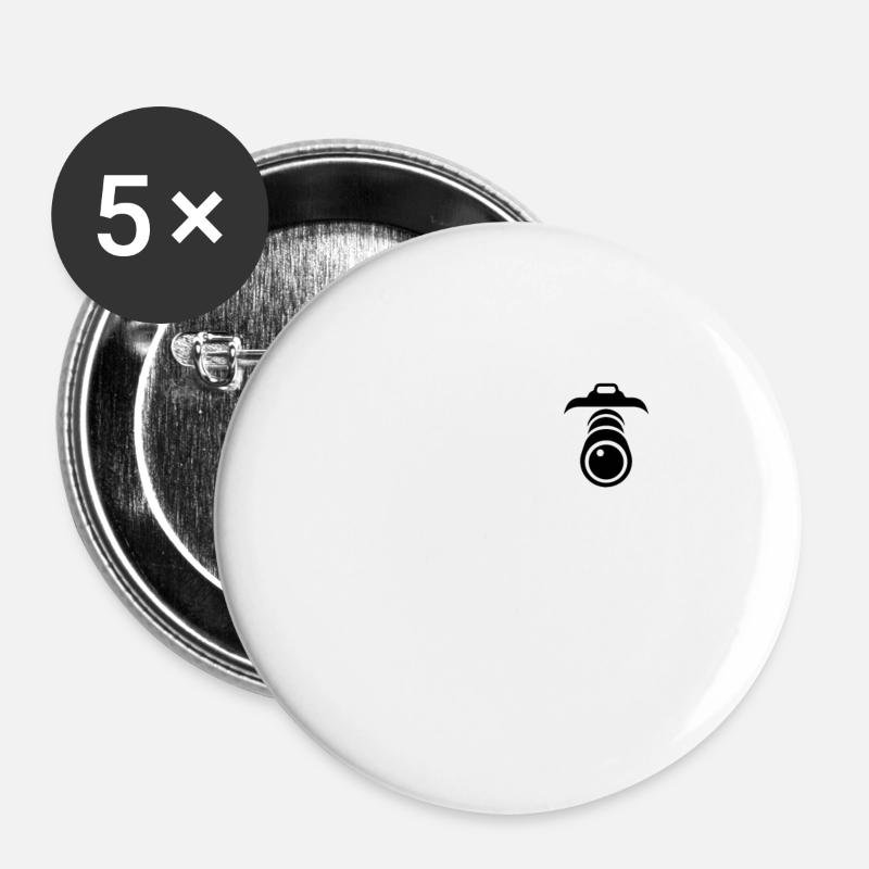 Camera breast pocket - Buttons small 1''/25 mm (5-pack) - white