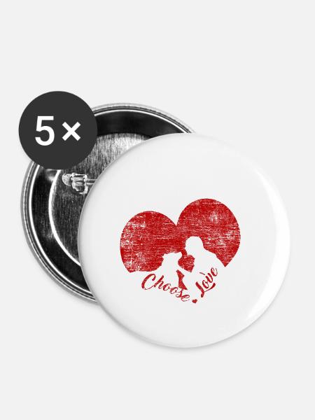 Hundeliebe - Buttons klein 25 mm (5er Pack) - Weiß