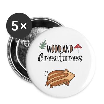 Sanglier Boar bébé habitant de la forêt maison nature - Lot de 5 petits badges (25 mm) - blanc - Devant